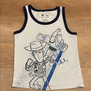 Jumping Beans Toy Story Tank Top - White with Navy Trim